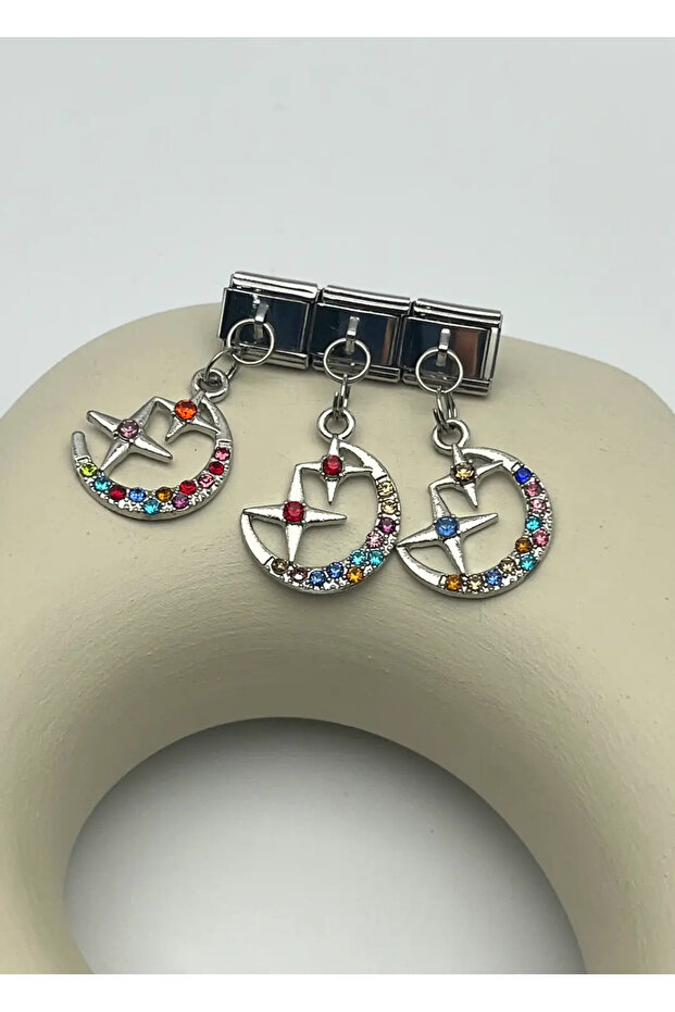 Steel Silver Moon Star Nomi Charm - 25Crm71