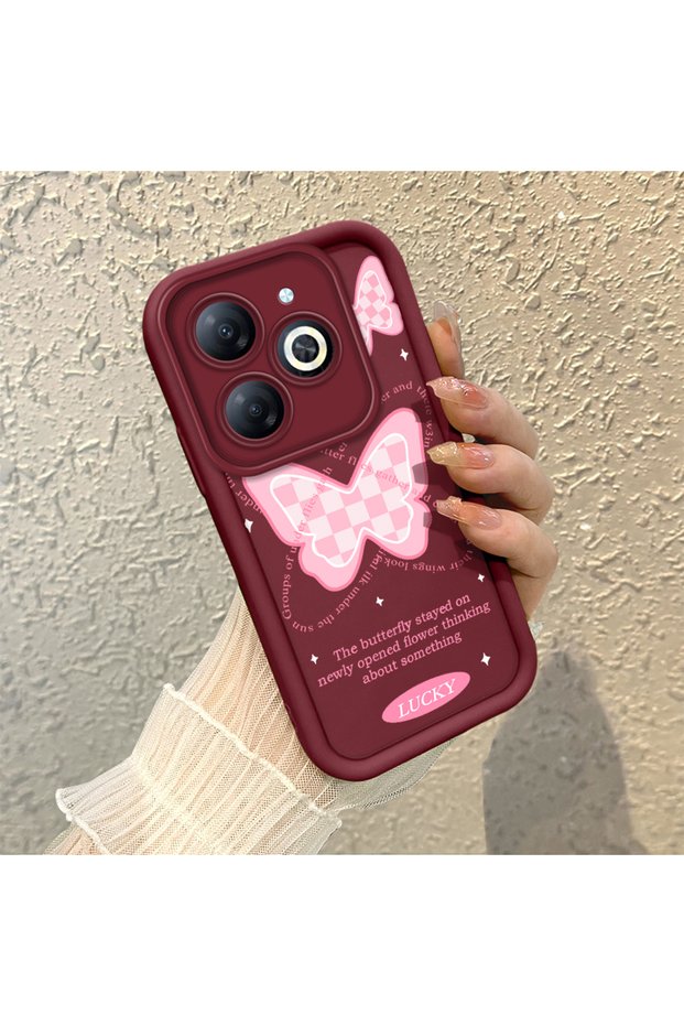 Infinix Hot 40I Compatible, Beautiful Butterfly Patterned Silicone Phone Case.