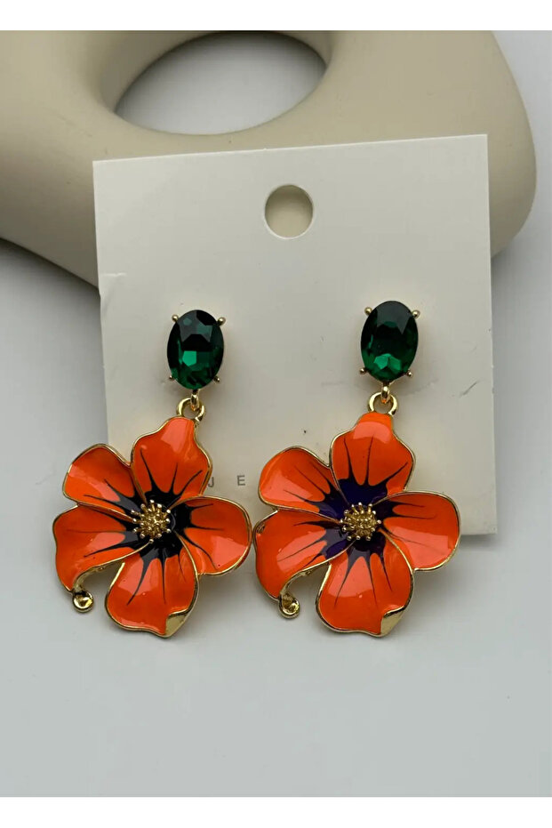 Vip Stone Pomegranate Flower Earrings - 25-Vip292
