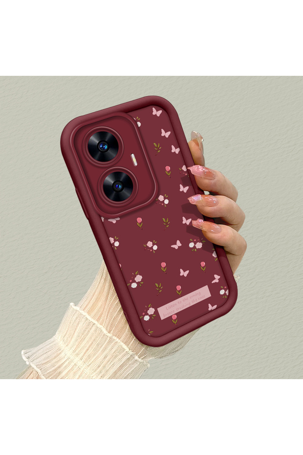 Realme C55 Compatible, Beautiful Butterfly Pattern Silicone Phone Case.