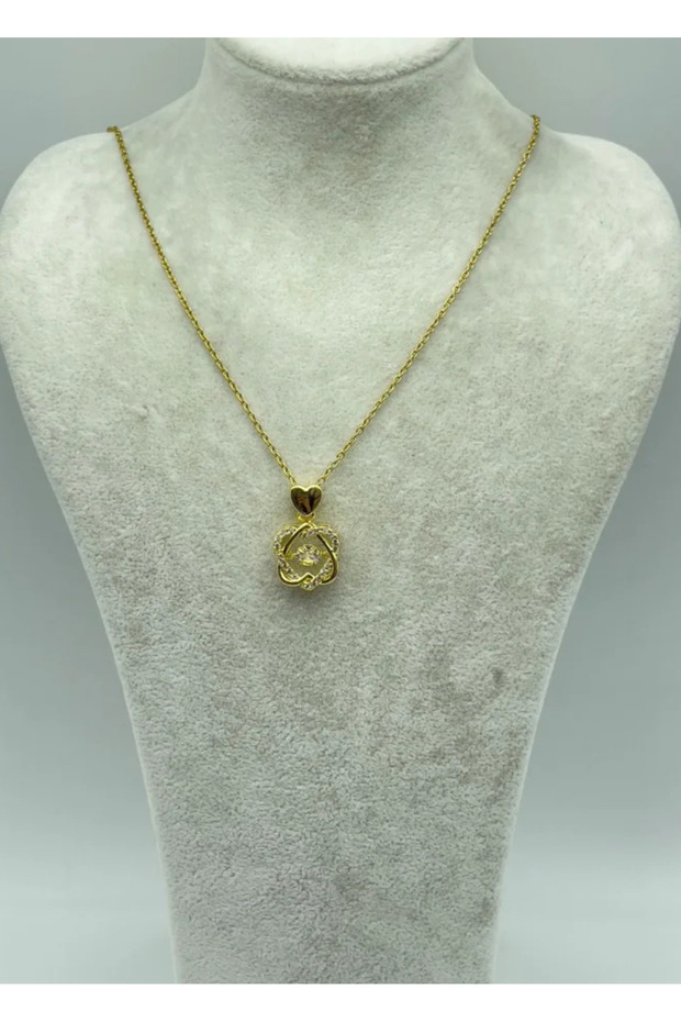 Steel gold heart necklace - 25-ctr133
