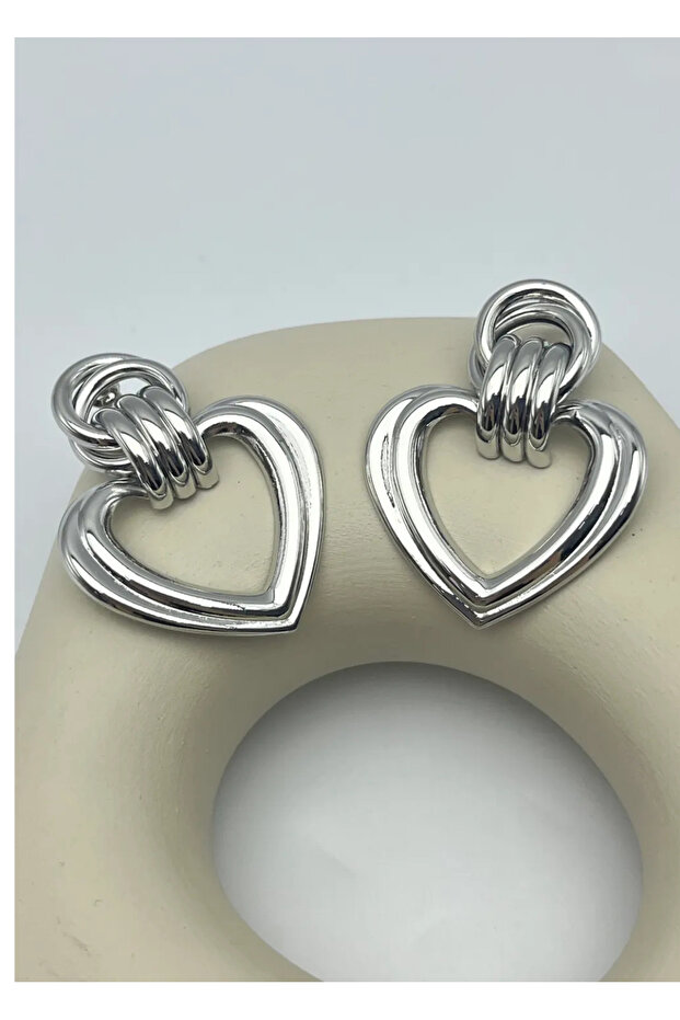Vip Silver Heart Earrings - 25-Vip256