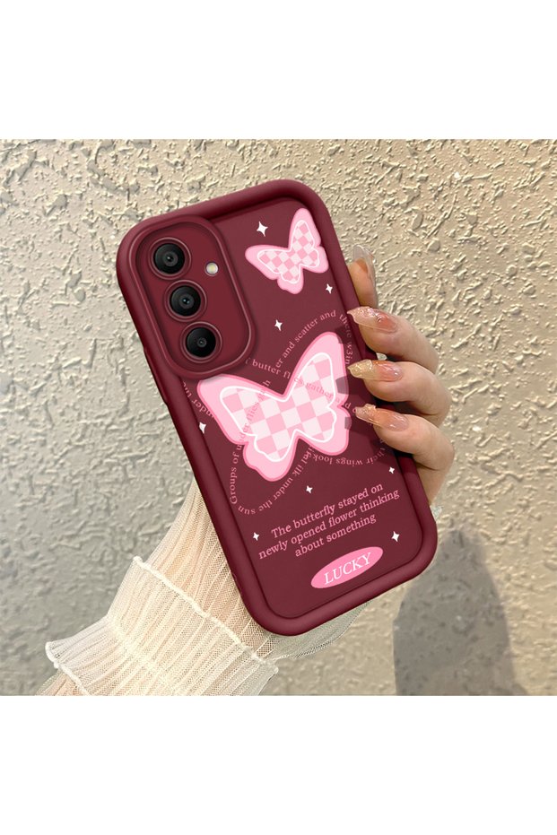 Samsung Galaxy A15 Compatible, Beautiful Butterfly Pattern Silicone Phone Case.