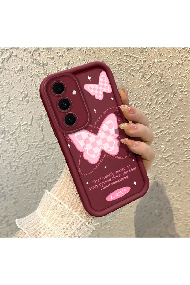 Samsung Galaxy S24 Fe Compatible, Beautiful Butterfly Pattern Silicone Phone Case.