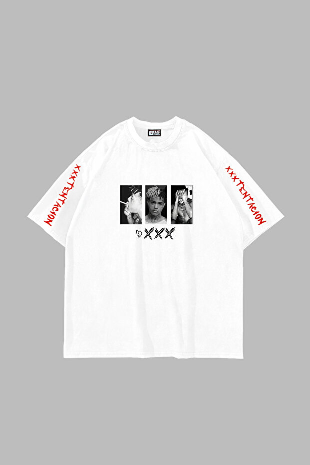 Xxxtentacion Printed Oversize Unisex White Tshirt