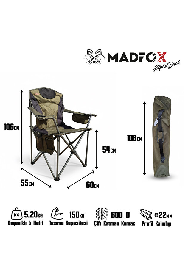 AlphaBack R108 Katlanır Kamp Sandalyesi - 6