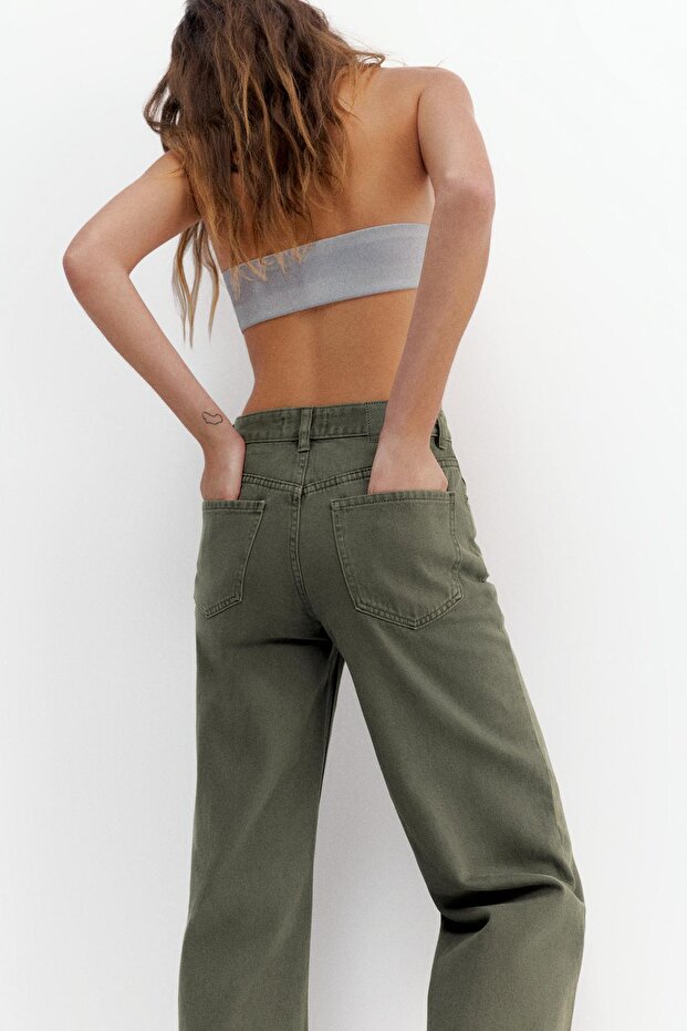 Wide leg yüksek bel jean - 3