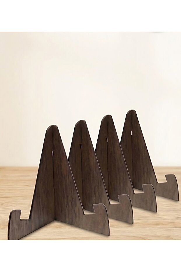 Set of 4 Decorative Wooden Stands - 20cm Book, Plate, Frame, and Plaque Holder Stand