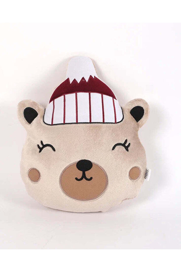 وسادة على شكل دب يرتدي قبعة - 3