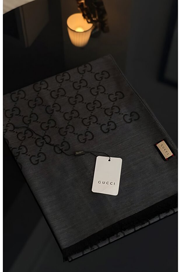 شال من الحرير والصوف بنمط موضوعي من القماش الرقيق - 1