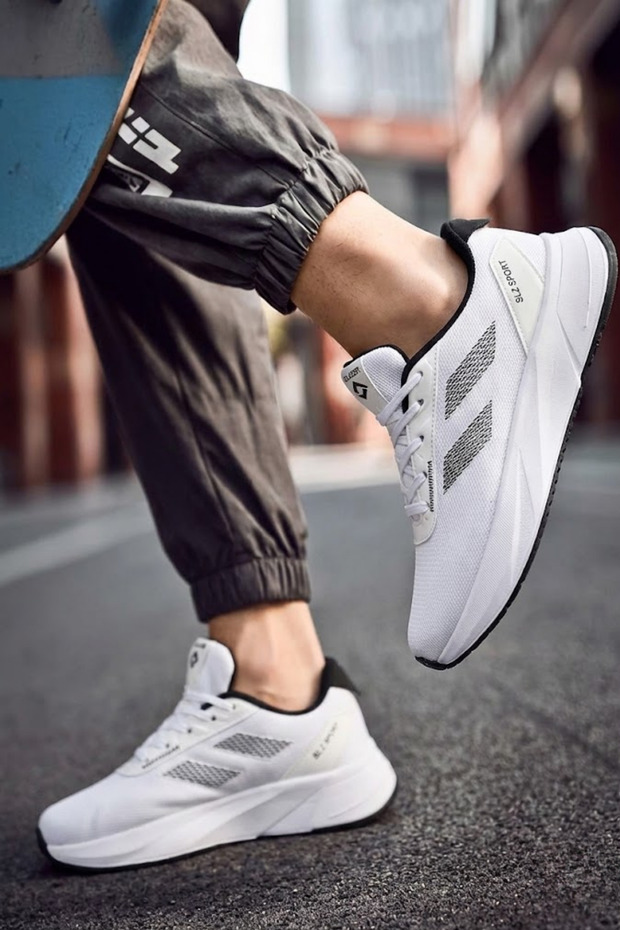 Women's Orthopedic Memory Foam Sole White Walking Sports Shoes