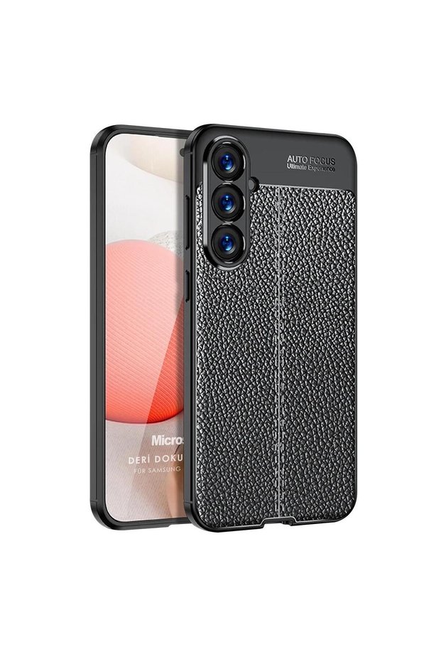 Samsung Galaxy A17 Case Leather Textured Silicone Black