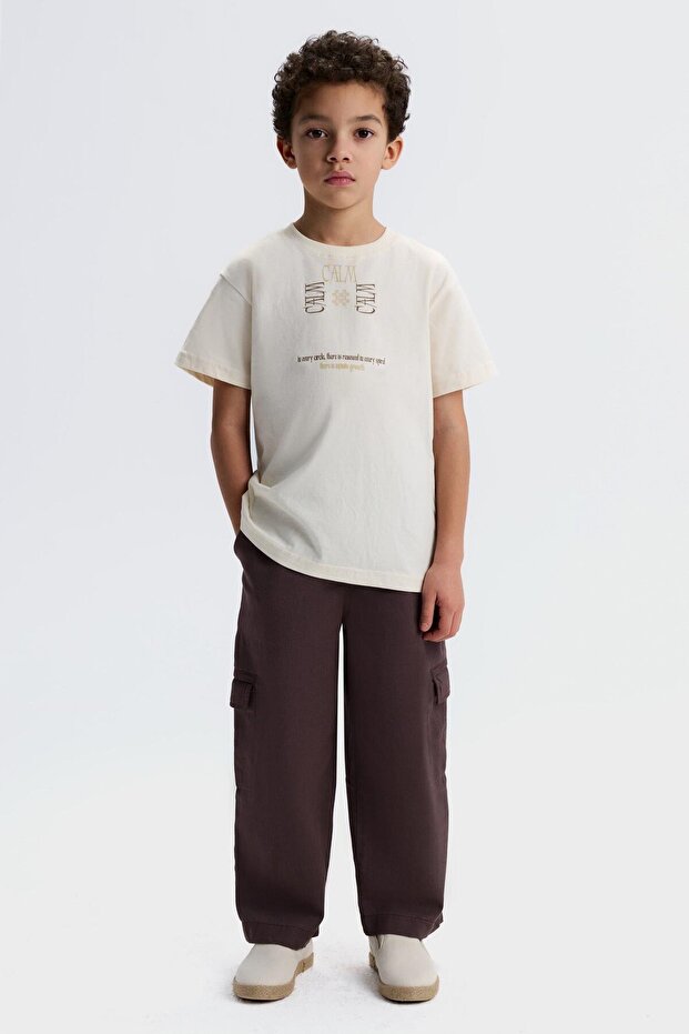 Boy's Brave Cargo Pocket Pants 4-8 Years Brown