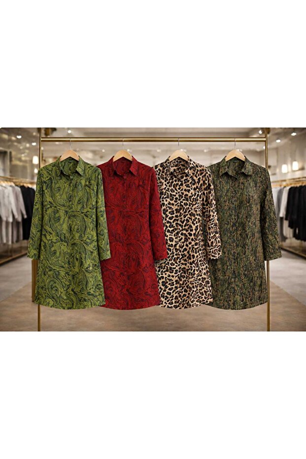 Viscose Tunic,Leopard Patterned Viscose Tunic,Leopard Tunic - 6