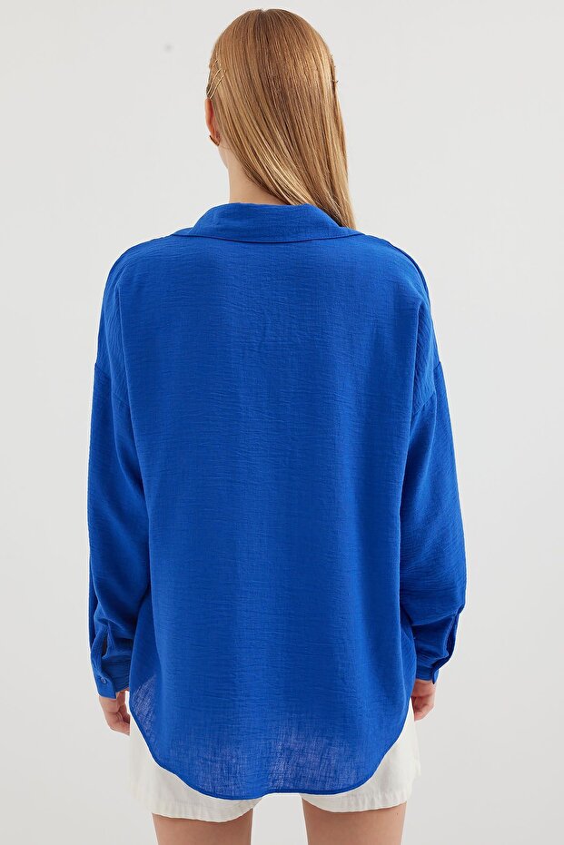 BDART Cep Detaylı Keten Karışımlı Basic Gömlek - 6