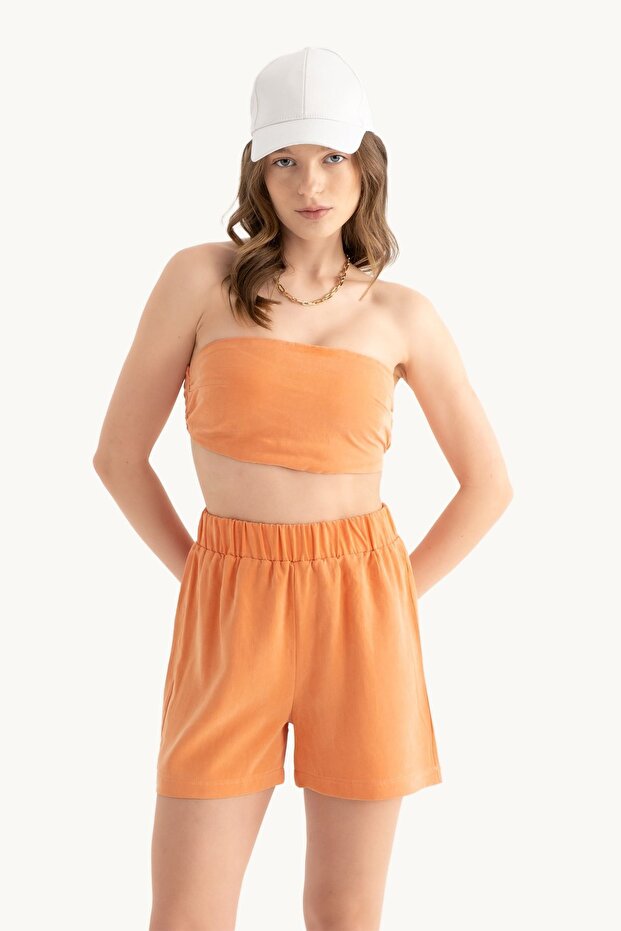 Strapless Basic Crop Top - 2