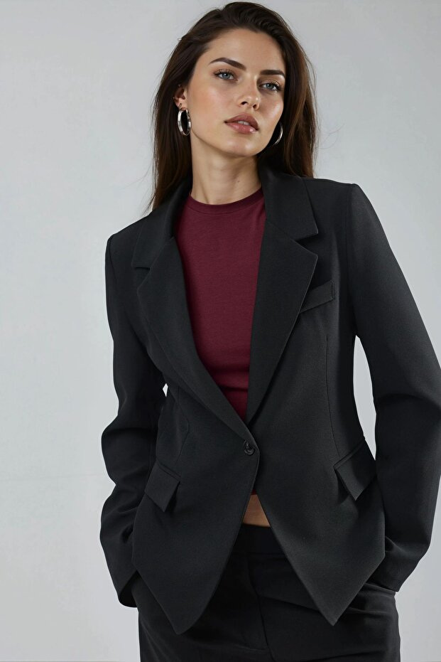 Slim Fit Blazer Jacket - 1