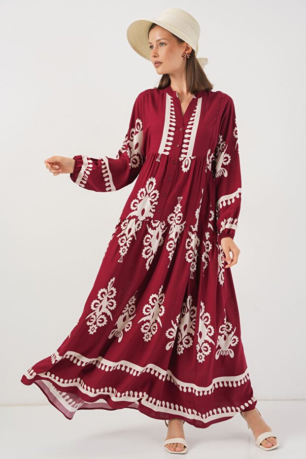 Rochie lungă modestă cu model BDART - 4