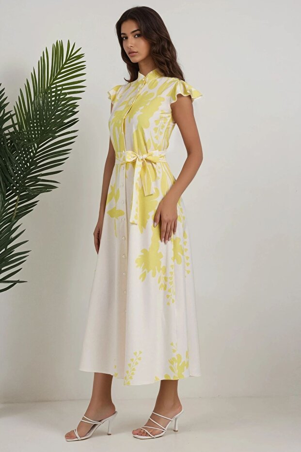 Çiçekli Uzun Elbise - 2