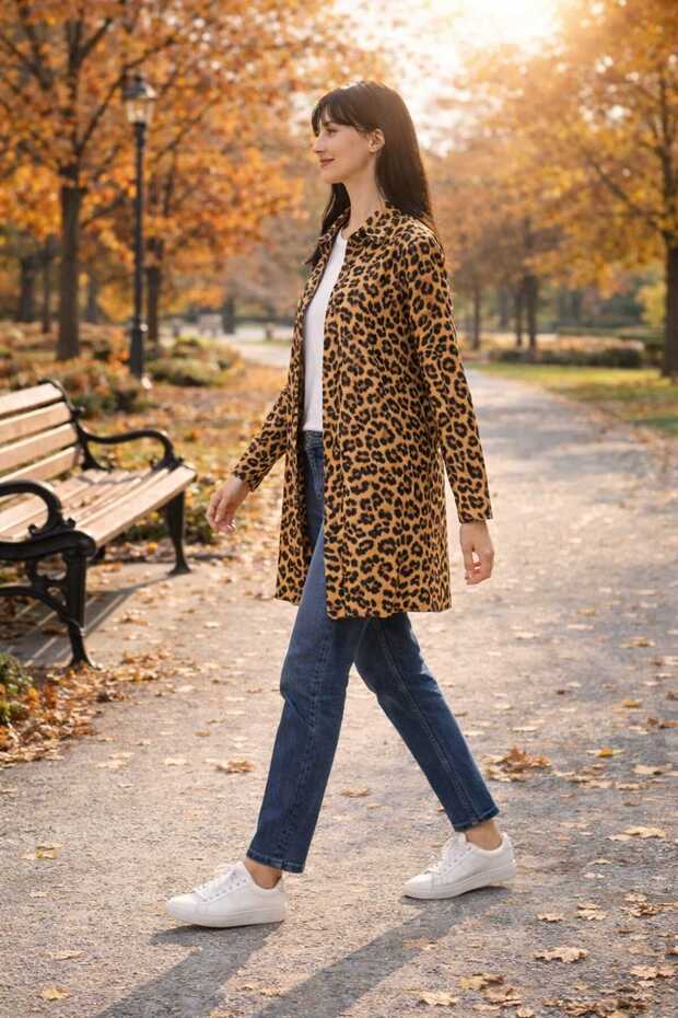 Viscose Tunic,Leopard Patterned Viscose Tunic,Leopard Tunic - 2