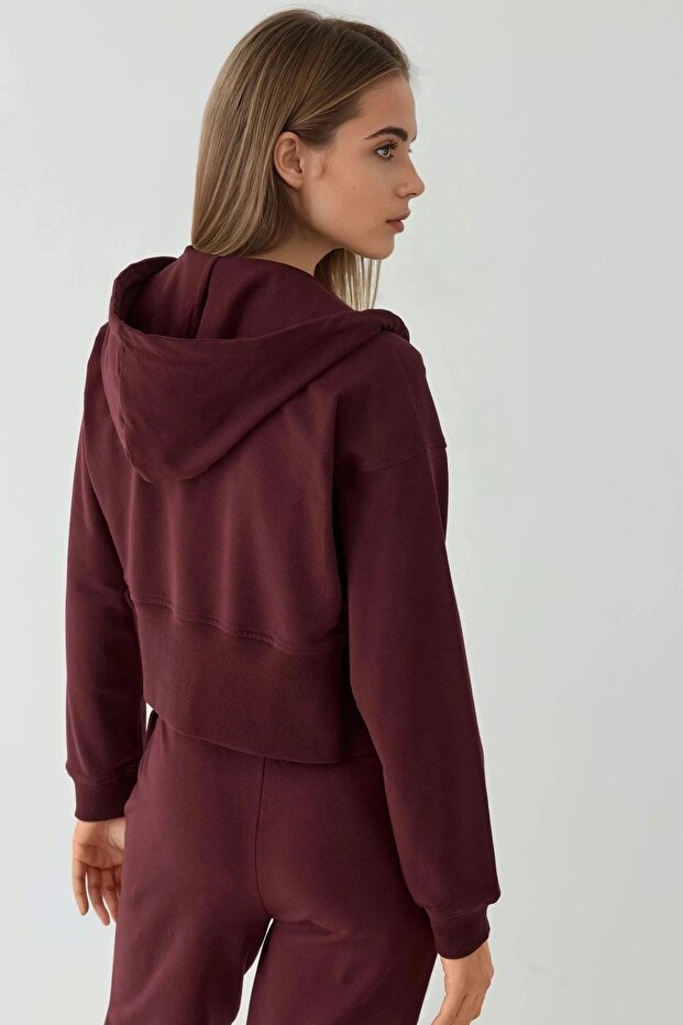 Fermuarlı Kapüşonlu Sweatshirt - 2