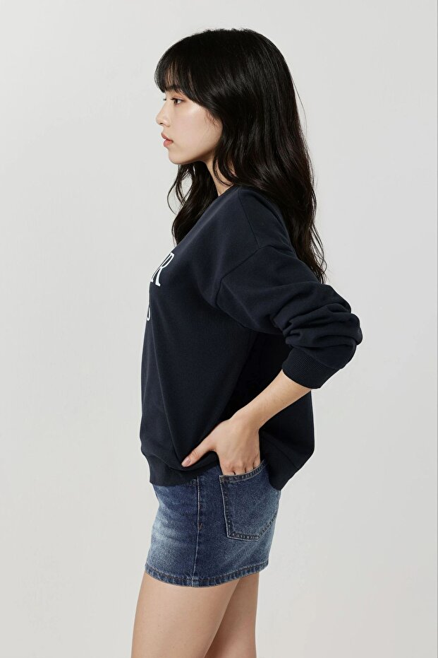 Baskılı Rahat Kesim Şardonlu Sweatshirt - 3