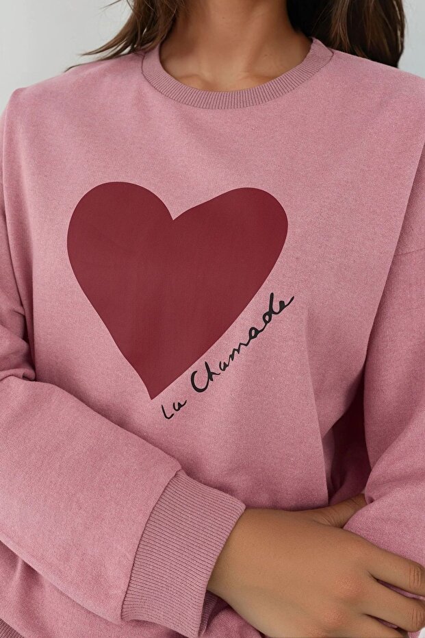 Baskılı Yuvarlak Yaka Sweatshirt - 2