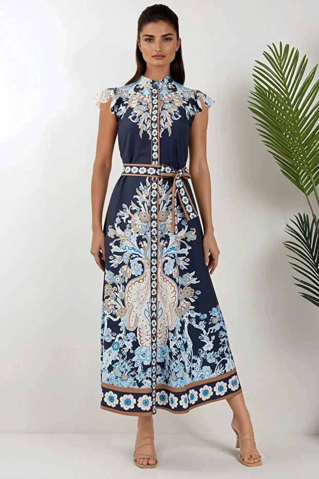 Çiçekli Uzun Elbise - 2