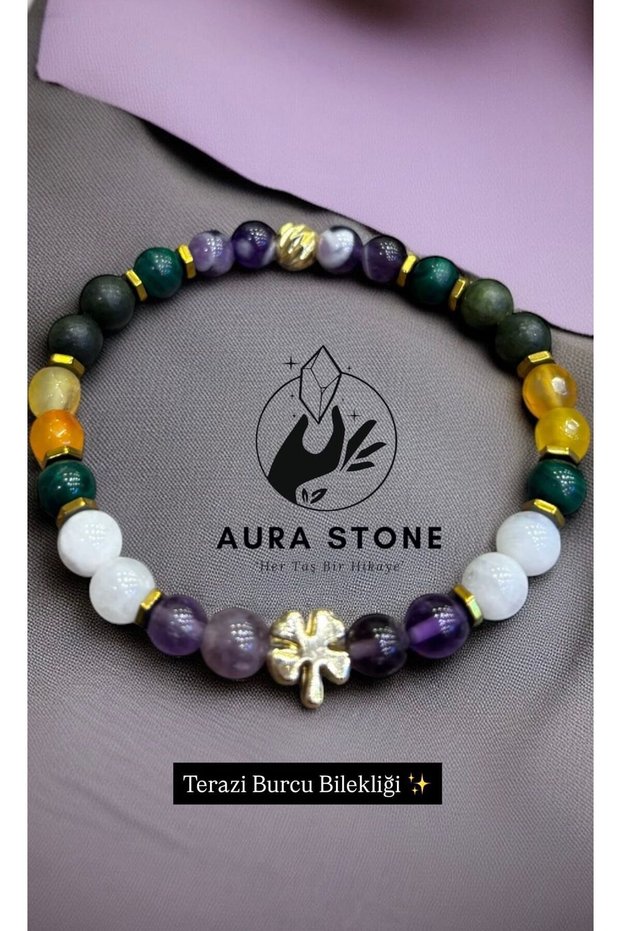 Aurastone Special Design Natural Stone Libra Zodiac Sign Bracelet