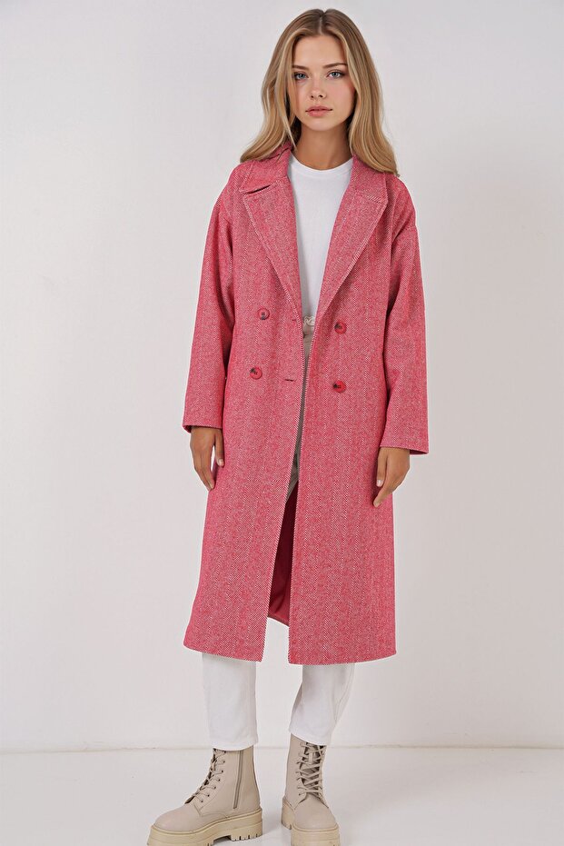 Bdart Oversize Double Button Herringbone Coat - 3