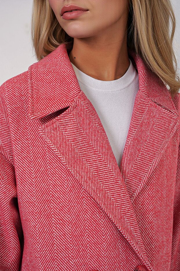 Bdart Oversize Double Button Herringbone Coat - 4