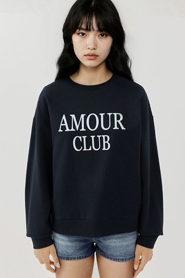 Baskılı Rahat Kesim Şardonlu Sweatshirt - 5