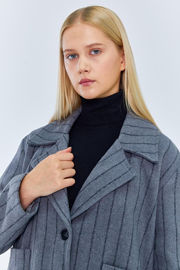 Mixray oversized striped button down jacket - 6