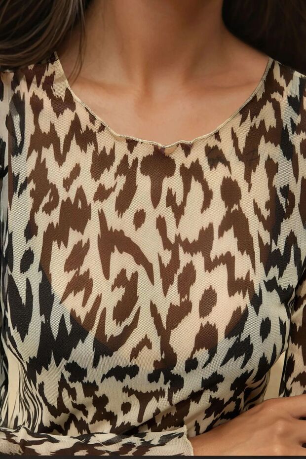 Desenli Bisiklet Yaka Top - 5