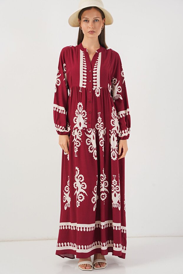 Rochie lungă modestă cu model BDART - 1