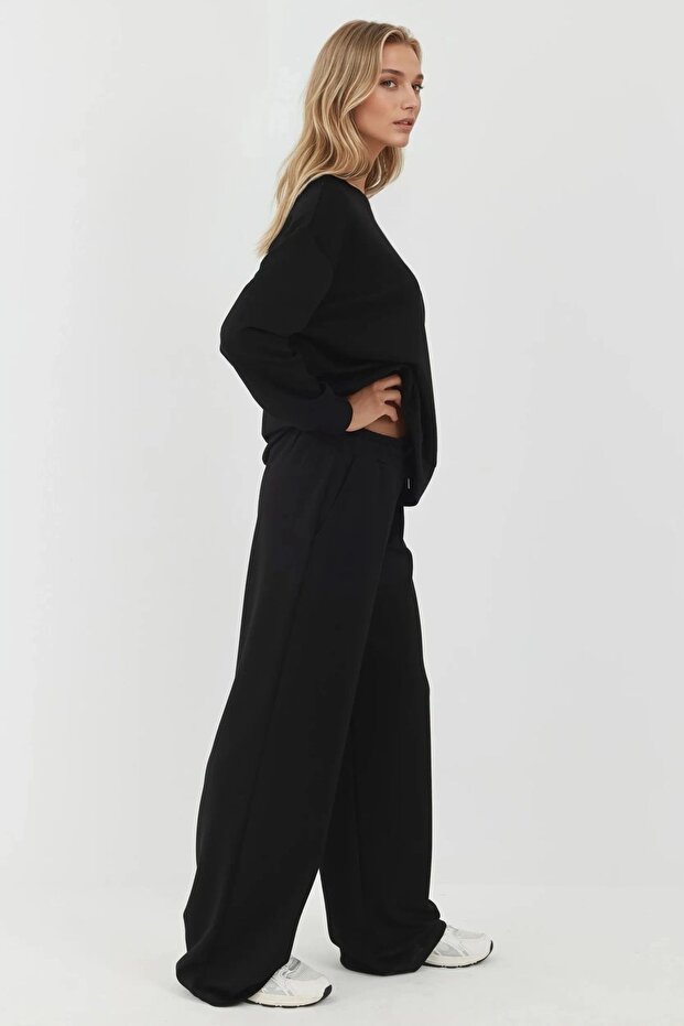 Modal Touch Geniş Paça Eşofman Altı - 5