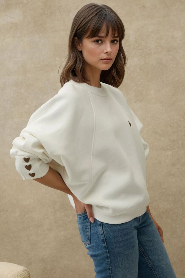 İşlemeli Pamuklu Sweatshirt - 3