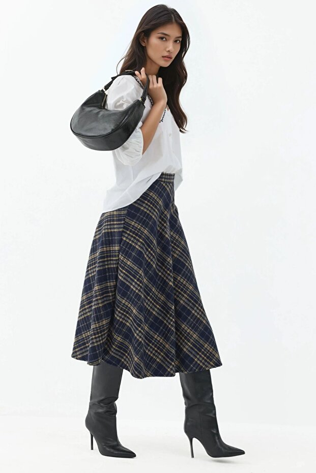 A-Form Kalın Midi Etek - 4