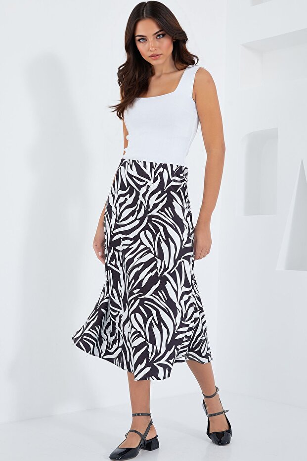 BDART Elastik A-Form Kesim Midi Etek - 4