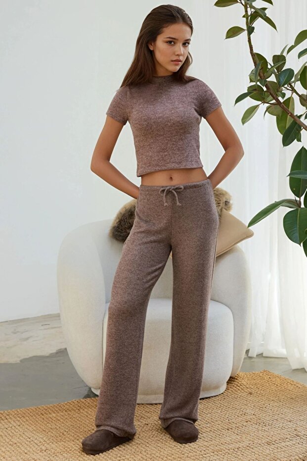 Slim Fit Triko Crop Bluz - 4