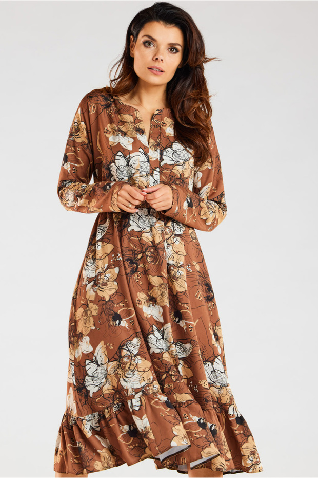 Sukienka A468 - Brown pattern - M - 2