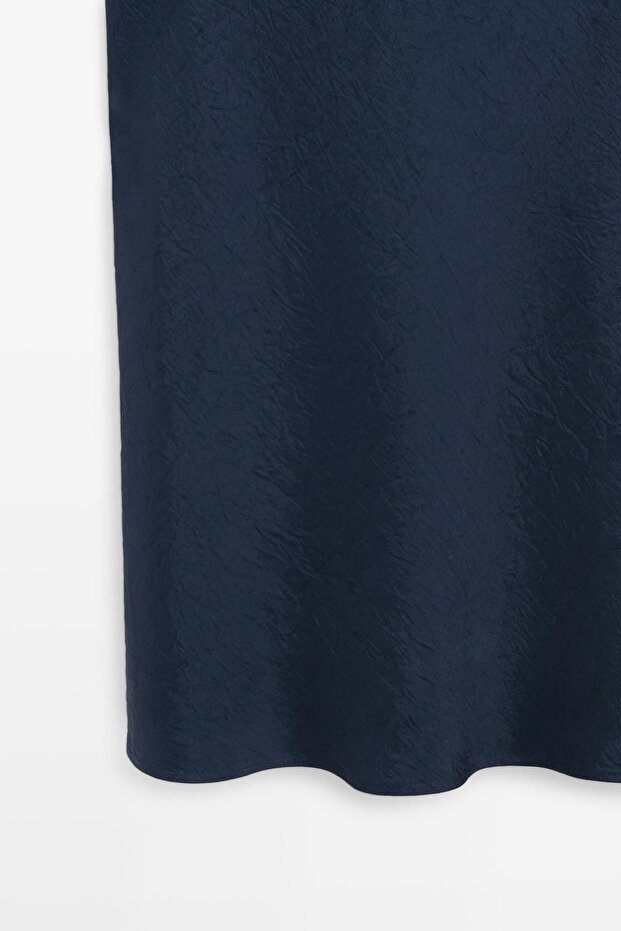 Dökümlü midi elbise - 7