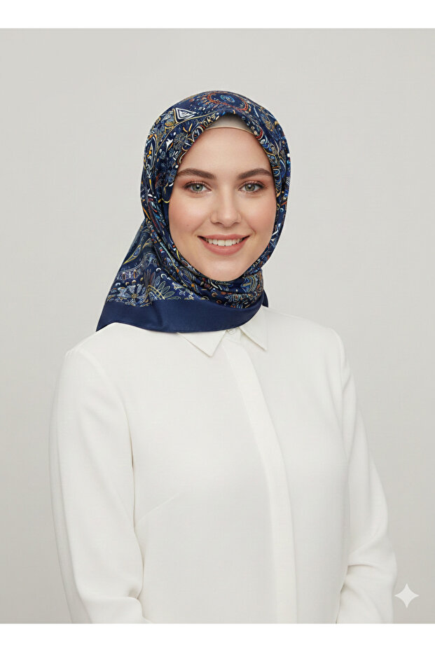 وشاح مودال من الفيسكون بنمط عرقي 100x100 سم