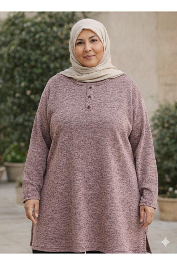 Plus Size Soft Winter Mom Blouse - 1