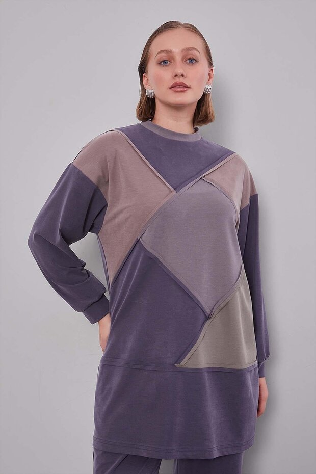 طقم مزدوج من إنديجو جيومتريك موديل - 2