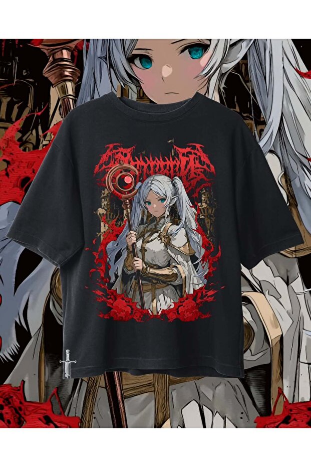 Manga Serries Frieren Printed Unisex Oversize T-Shirt