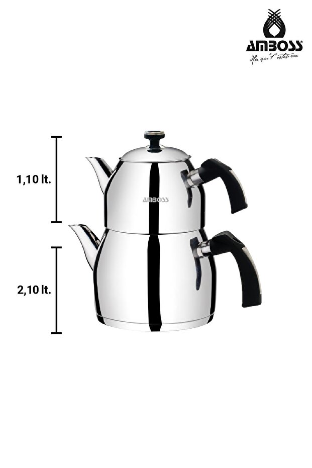 Teadora 4 Parça Paslanmaz Çelik Orta Boy Çaydanlık - 7