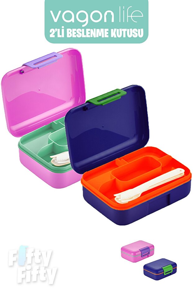2-Piece Lunch Box (2 Pieces Will Be Sent in the Color You Choose)