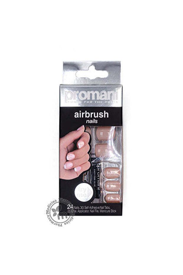 Natural Airbrush Nails with Applicator & Easy Pink Glue