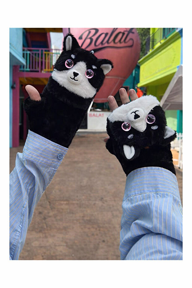 Peluş Köpek Figürlü Eldiven - 3